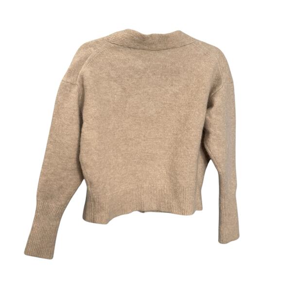 Pietro‎ Brunelli Milano Size S Button Up Crop Cardigan Sweater Tan Wool Alpaca - Picture 4 of 11